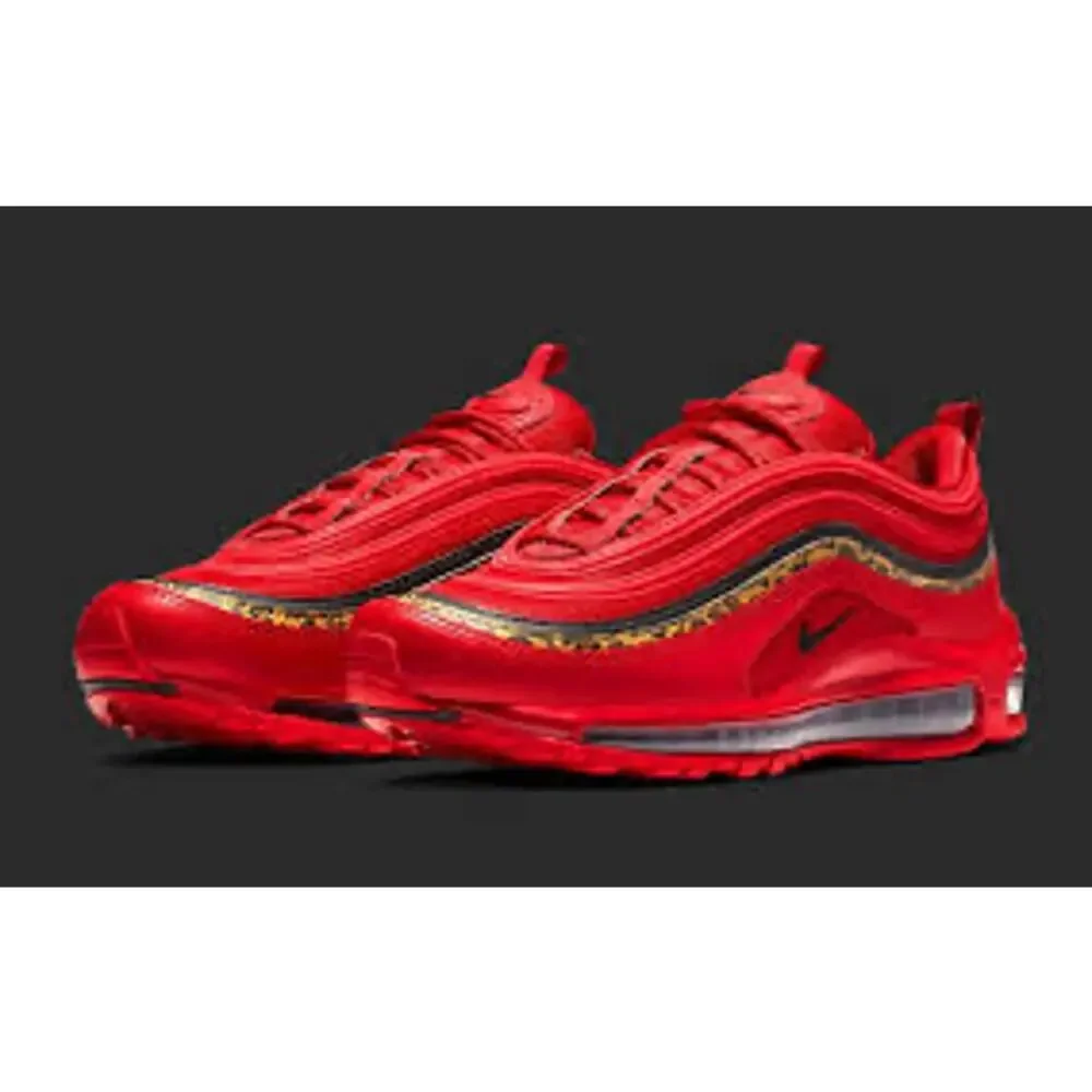 Nike Air Max 97 Leopard Pack Red Womens University Red Black Print‎ Retro Shoes